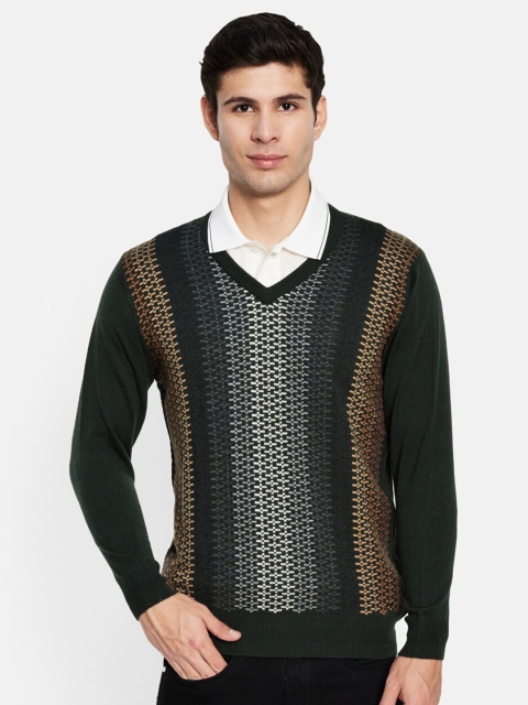 

Monte Carlo Men Teal & White Printed Pullover