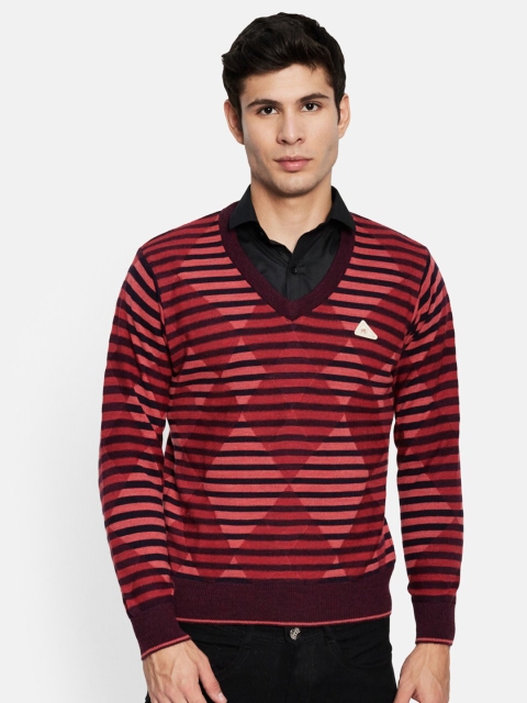 

Monte Carlo Men Brown & Red Striped Pullover