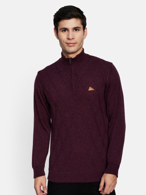 

Monte Carlo Men Maroon Pure Wool Pullover