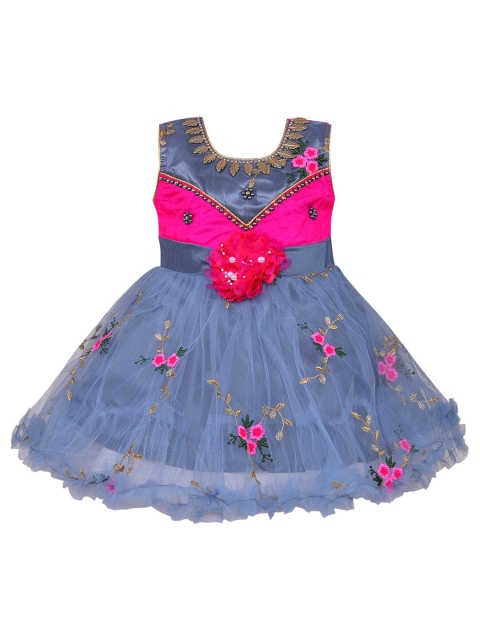 

Wish Karo Pink & Blue Embellished Net Dress