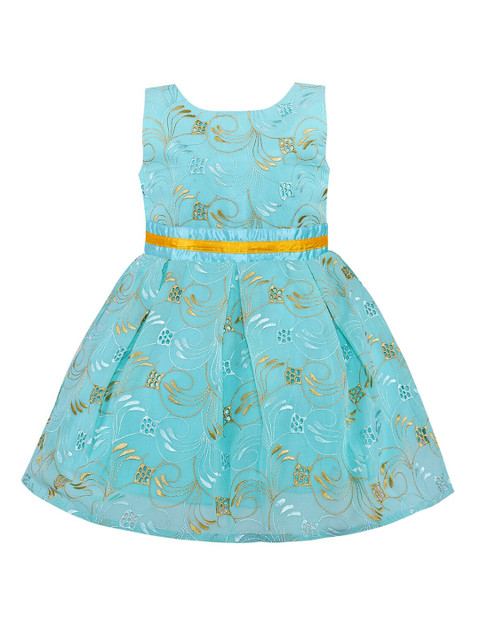

Wish Karo Sea Green Floral Georgette Dress