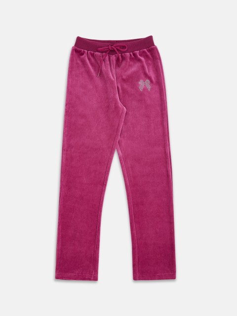 

Pantaloons Junior Girls Pink Solid Pure Cotton Track Pants