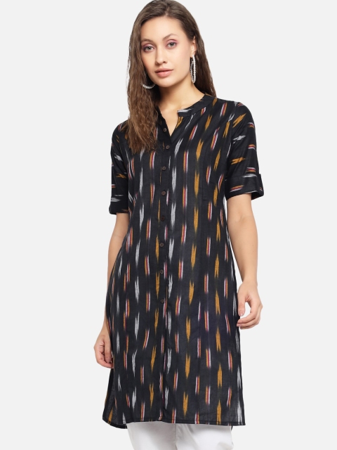 

Vastraa Fusion Women Black Ethnic Motifs Kurta