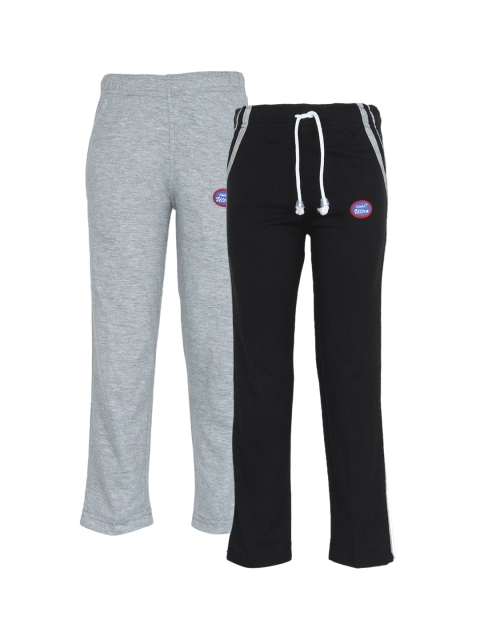 

VIMAL JONNEY Pack Of 2 Kids Black & Grey Cotton Track Pants