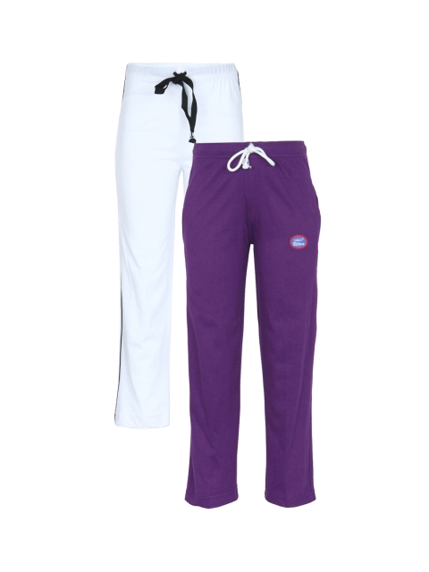 

VIMAL JONNEY Unisex Kids Multicolor Cotton Blended Trackpant Pack of 2, Purple