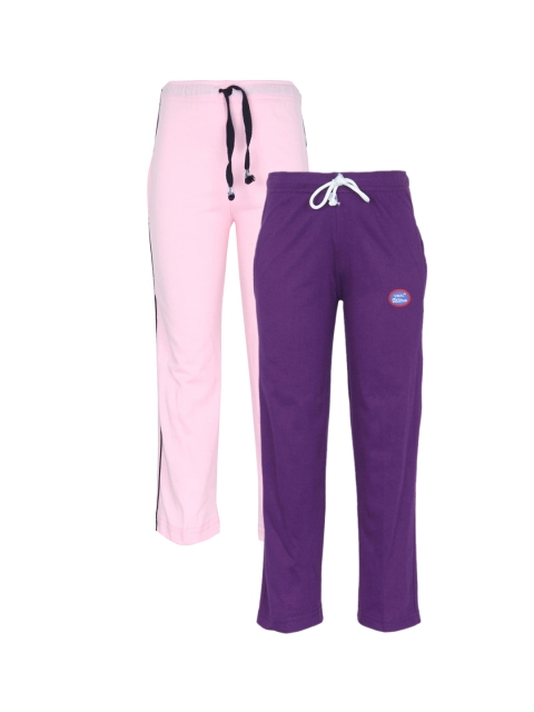

VIMAL JONNEY Kids Pack of 2 Track Pants, Pink