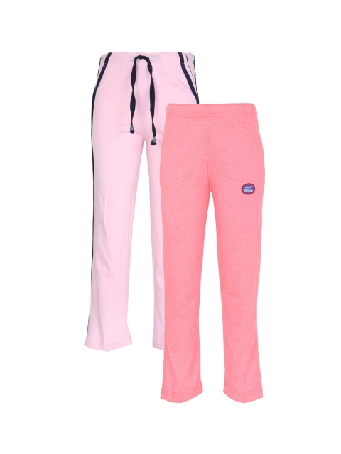 

VIMAL JONNEY Pack Of 2 Kids Peach & Pink Cotton Track Pants