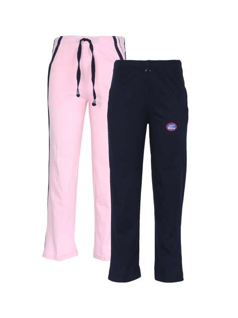 

VIMAL JONNEY Pack Of 2 Kids Pink & Navy Blue Cotton Track Pants