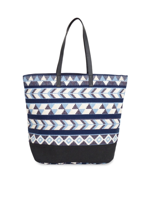 

Diwaah Blue Geometric Oversized Shopper Tote Bag