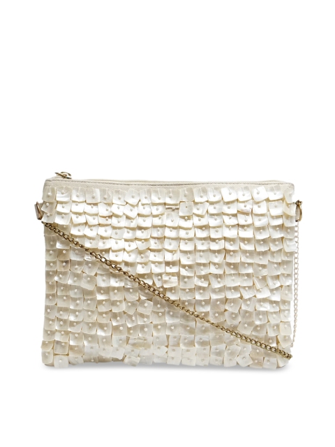 

Diwaah Off White Textured Embellished Sling Bag