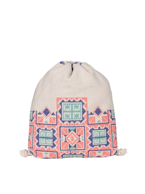 

Diwaah Women White & Pink Embellished Backpack