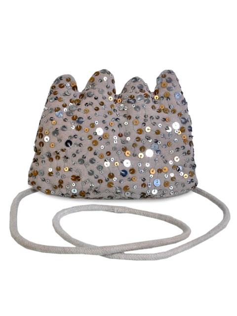 

Diwaah Grey Embellished Bucket Pure Cotton Sling Bag