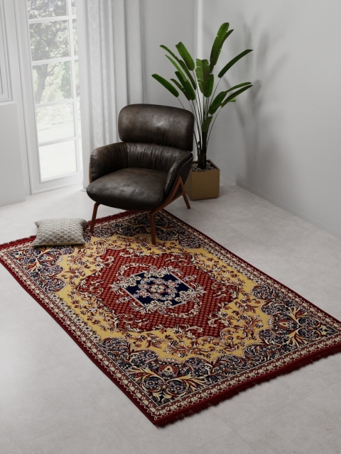 

Raymond Home Maroon & Brown Ethnic Motifs Printed Carpet