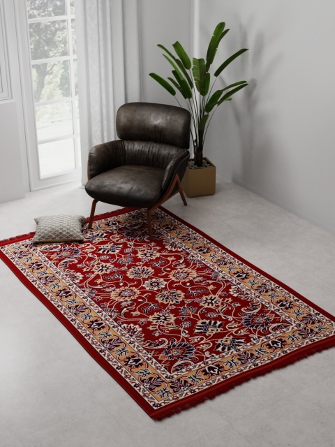 

Raymond Home Red & White Ethnic Motifs Printed Carpet