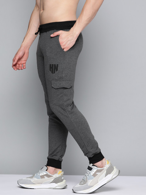

HERE&NOW Men Charcoal Grey Solid Joggers