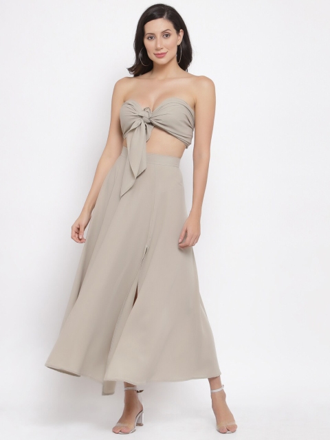 

iki chic Grey Maxi Beach Top & Flared Skirt Co-Ord Set
