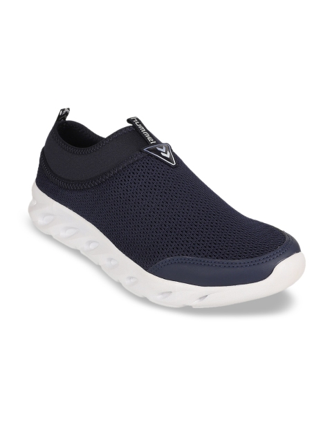 

hummel Unisex Navy Blue Solid Slip-On Sneakers