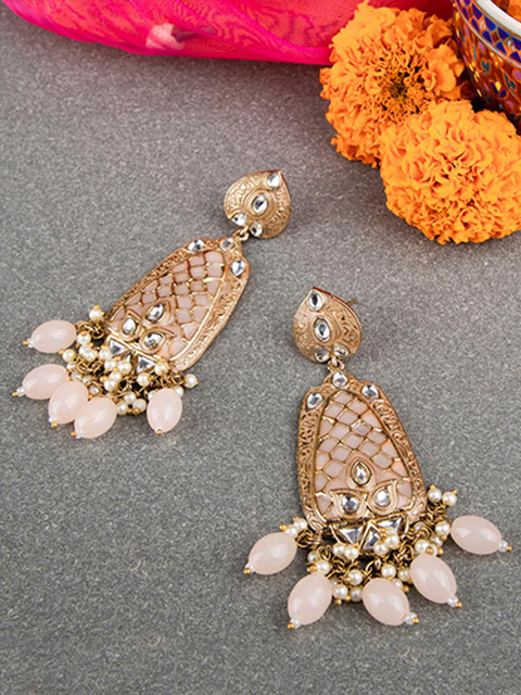 

Queen Be Gold-Toned Contemporary Drop Earrings