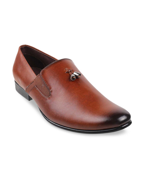 

WALKWAY Men Tan Solid Synthetic Formal Slip-On