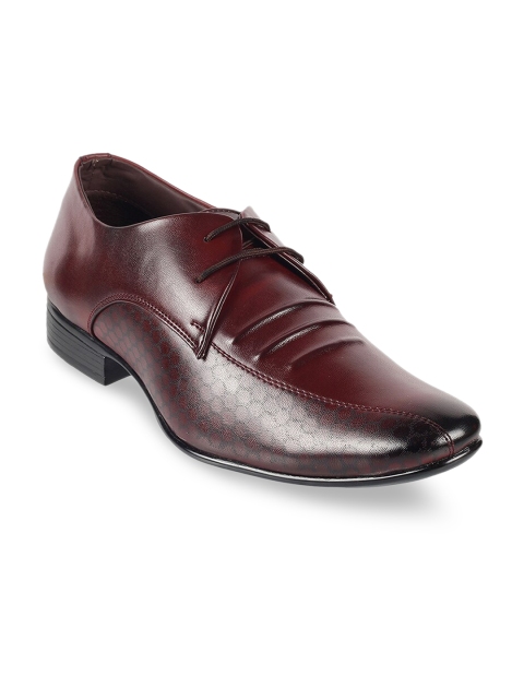 

WALKWAY Men Brown Textured Formal Oxfords