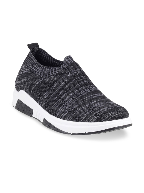 

WALKWAY by Metro Men Black Woven Design Slip-On Sneakers