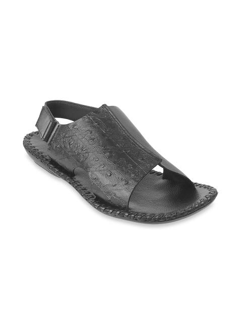

Metro Men Black Leather Comfort Sandals