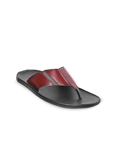 

Metro Men Maroon & Black Leather Comfort Sandals