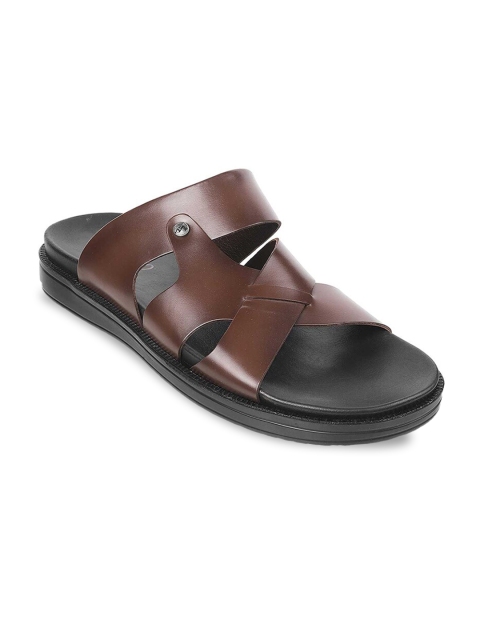 

Metro Men Brown Leather Comfort Sandals