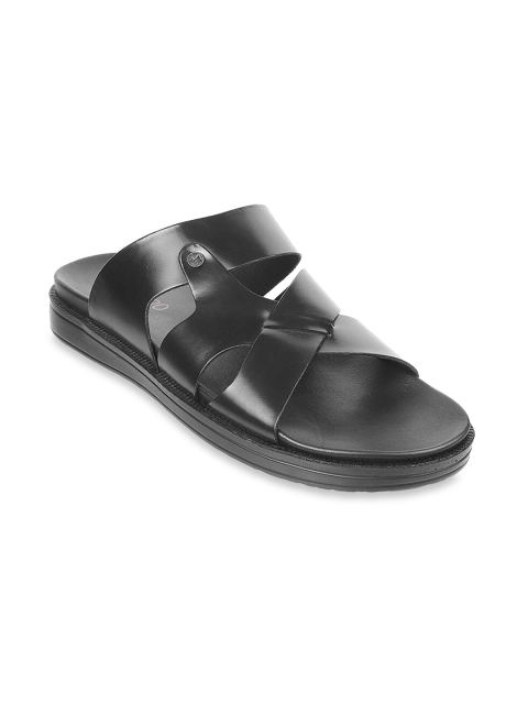 

Metro Men Black Leather Comfort Sandals
