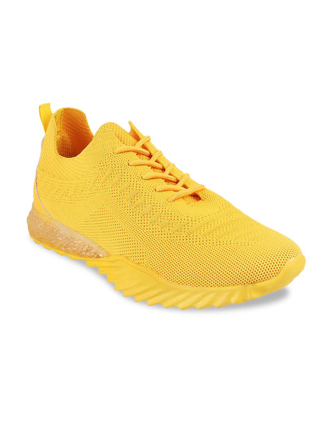 

Metro Men Yellow Woven Design Sneakers