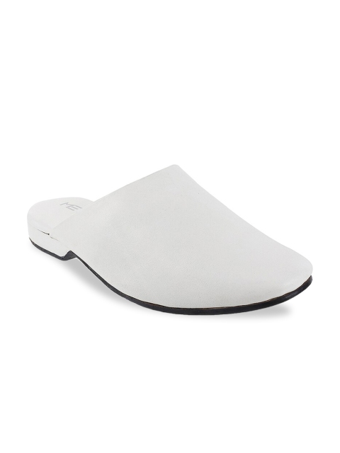 

Metro Men White Leather Shoe-Style Sandals