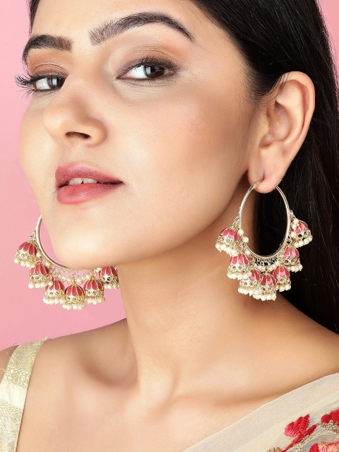 

Rubans Gold-Toned Crescent Shaped Chandbalis Earrings