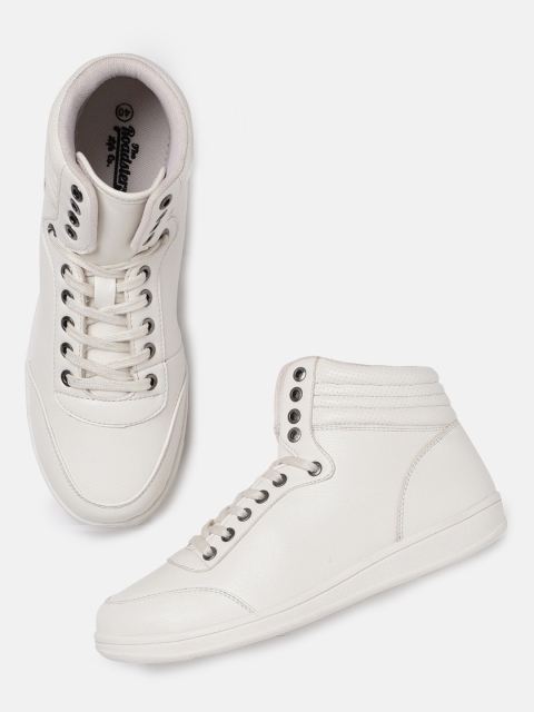 

Roadster Men White Solid Mid-Top Sneakers