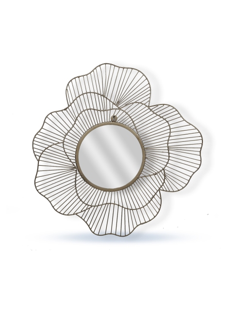 

HomeTown Gold-Toned Embellished Floral Contemporary Wall Clock