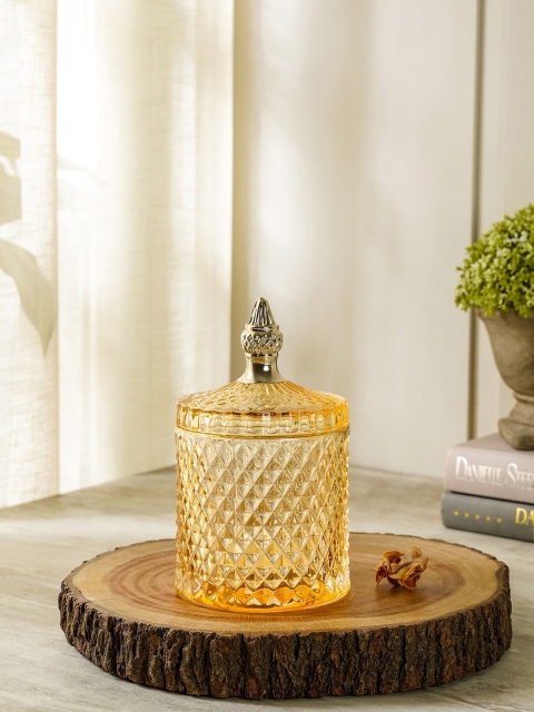 

Pure Home and Living Gold and Yellow Diamond Glass Jar