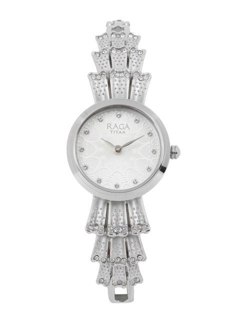 

Titan Raga Aurora Women Silver-Toned Swarovski Analogue Watch 95044SM01J