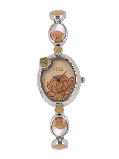 

Titan Raga Women Beige Printed Analogue Watch 2566SM01