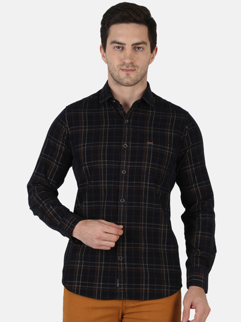 

Monte Carlo Men Black Classic Tartan Checks Opaque Checked Casual Shirt