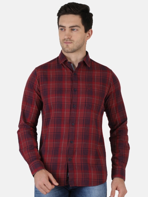 

Monte Carlo Men Maroon Classic Tartan Checks Opaque Checked Casual Shirt
