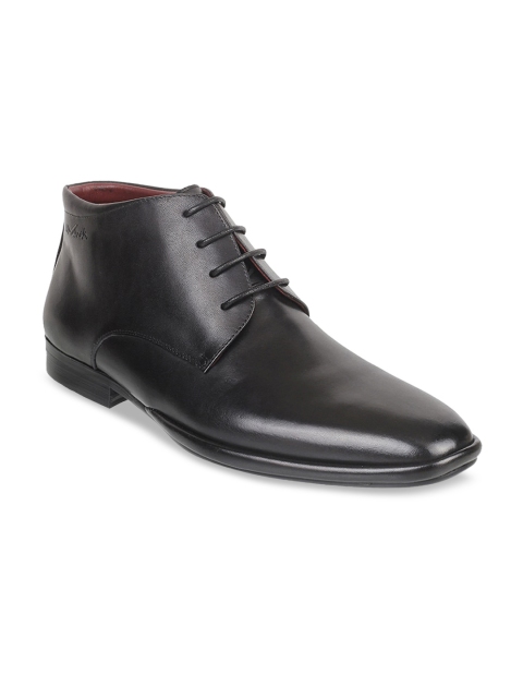 

DAVINCHI Men Black Solid High-Top Formal Derby Shoes