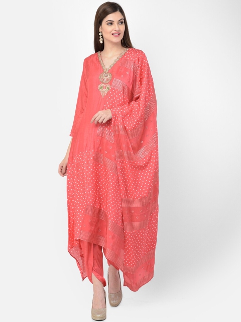 

Neerus Women Red Ethnic Motifs Embroidered Kurta with Dhoti Pants & With Dupatta