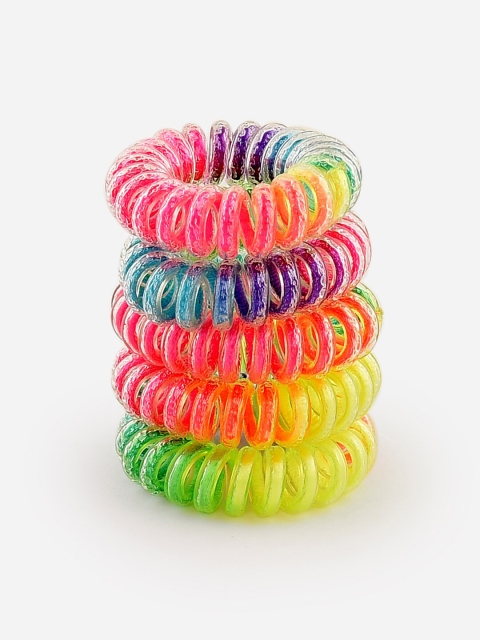 

Toniq Kids Girls Set of 5 Yellow & Green Spiral Ponytail Holders