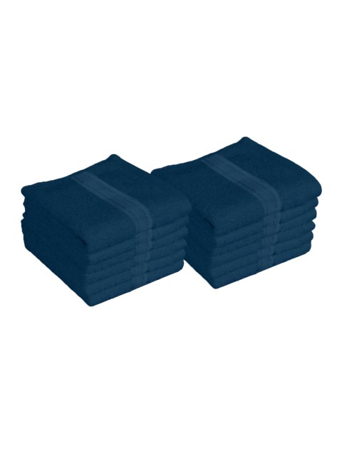 

Lushomes Set of 12 Blue Solid Cotton 450 GSM Face Towels