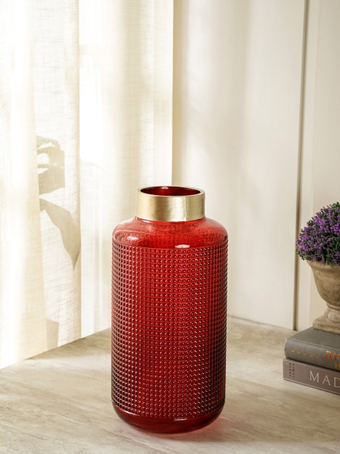 

Pure Home and Living Red Jar Glass Vase - Tall