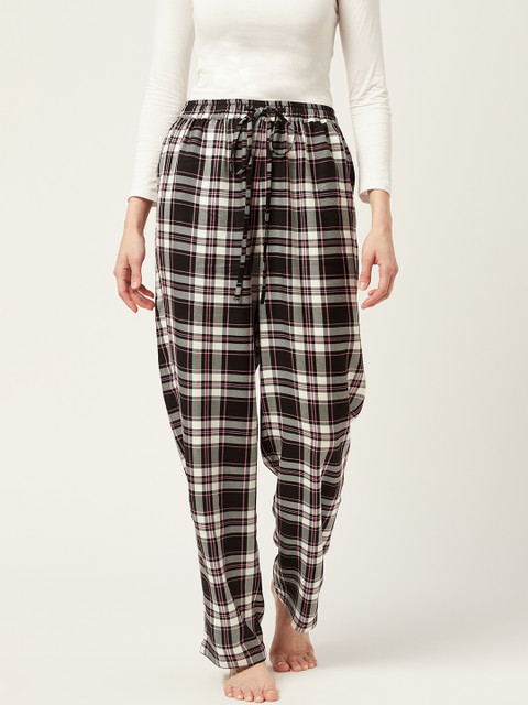 

Not Just Pyjamas Women Black & White Checked Lounge Pants