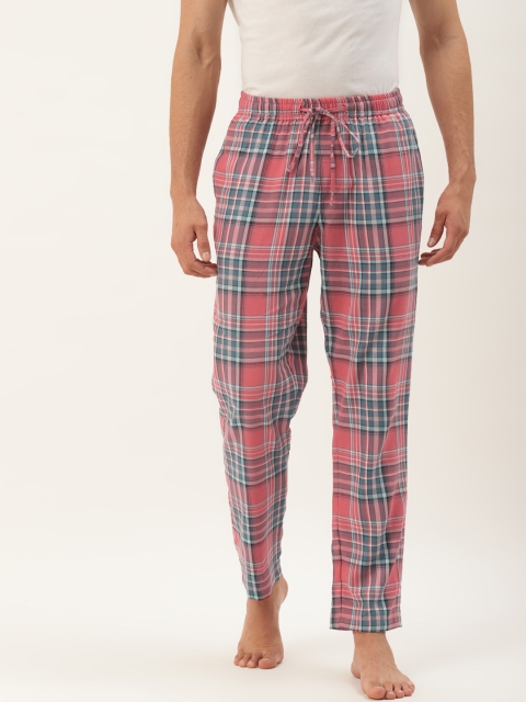 

Not Just Pyjamas Men Coral & Blue Checked Lounge Pants