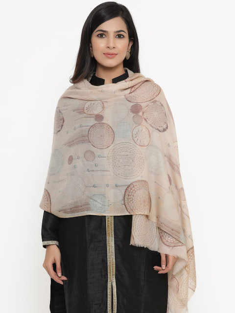 

THE AAB STUDIO Women Beige Dream Catcher Design Pashmina Printed Stole