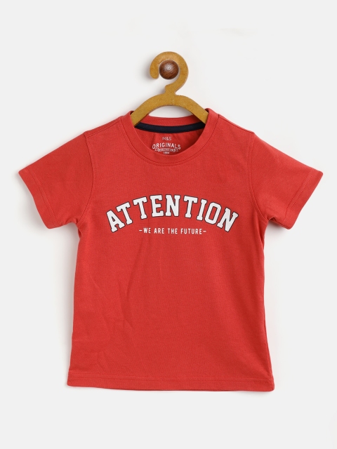 

Marks & Spencer Boys Red & White Typography Printed T-shirt