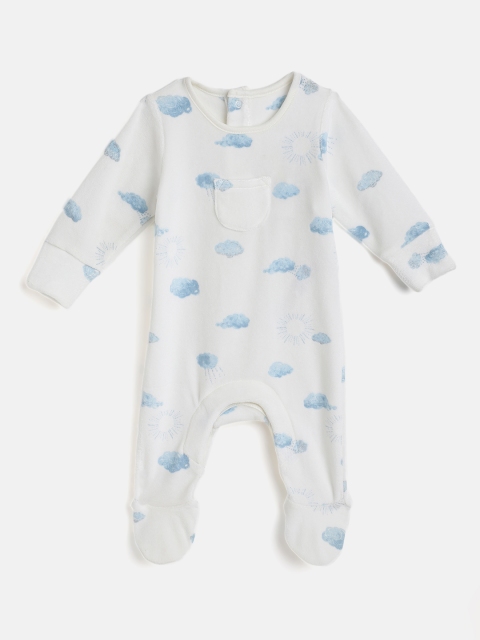 

Marks & Spencer Kids Off White Printed Rompers