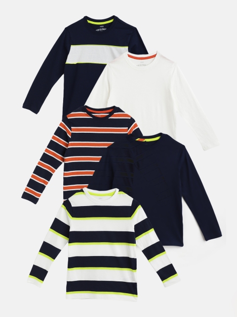 

Marks & Spencer Boys Pack Of 5 Striped T-shirt, Off white